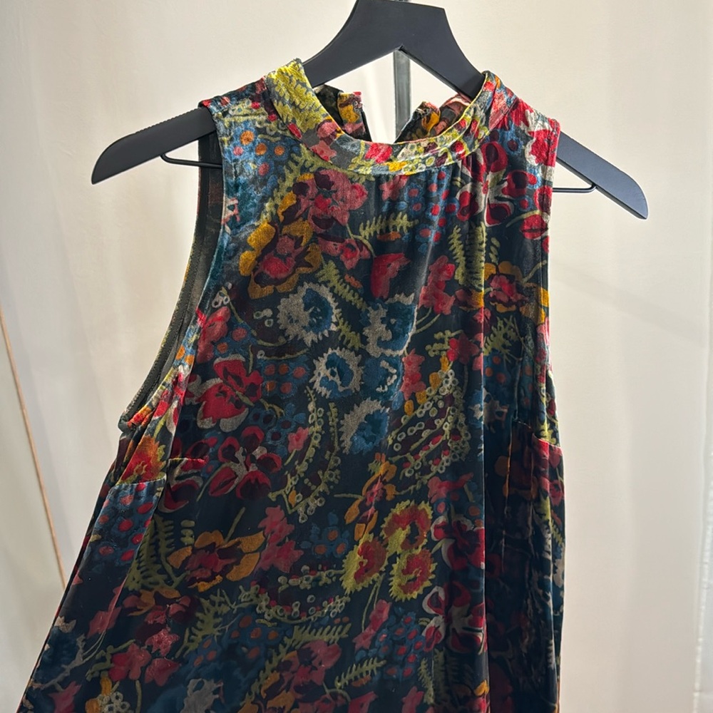 Loft multi colored velvet dress